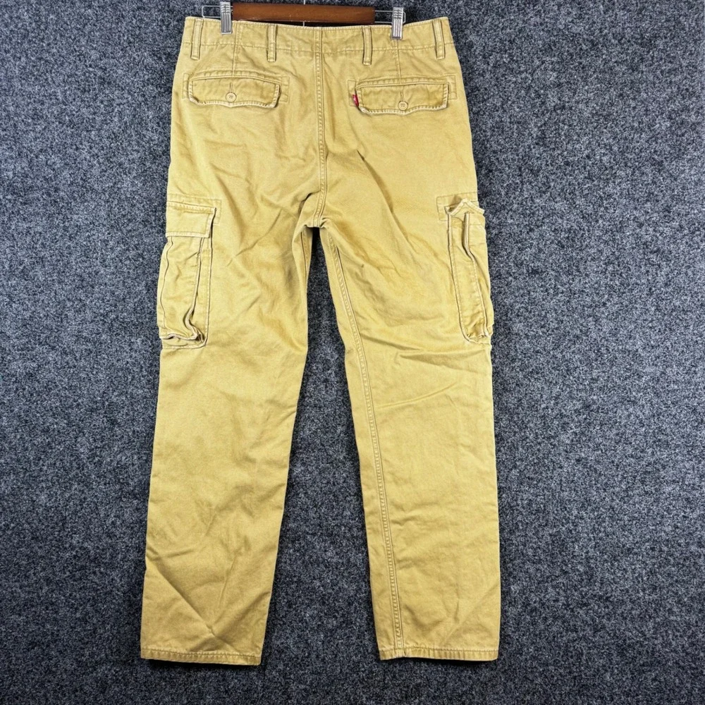 Levis Mens Khaki Tan Cotton Twill Straight Leg Cargo Pants